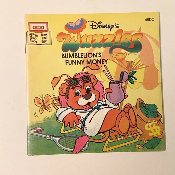 Vintage 1985 Disneys Wuzzles Bumblelions Funny Money Read  Along Book Only - Picture 15 of 15
